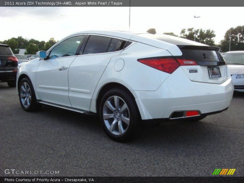 Aspen White Pearl / Taupe 2011 Acura ZDX Technology SH-AWD