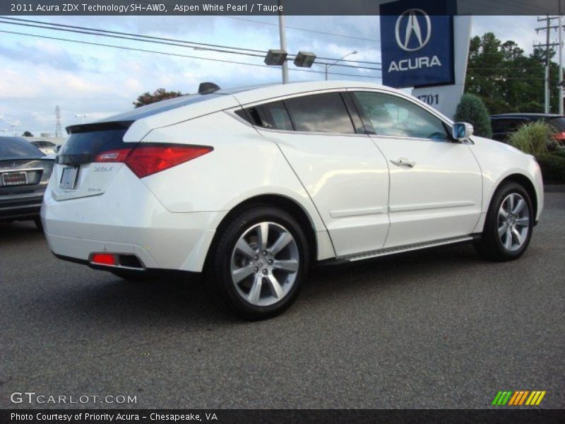 Aspen White Pearl / Taupe 2011 Acura ZDX Technology SH-AWD