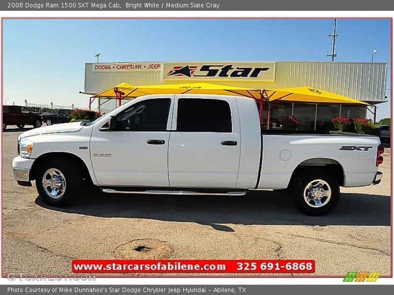 Bright White / Medium Slate Gray 2008 Dodge Ram 1500 SXT Mega Cab
