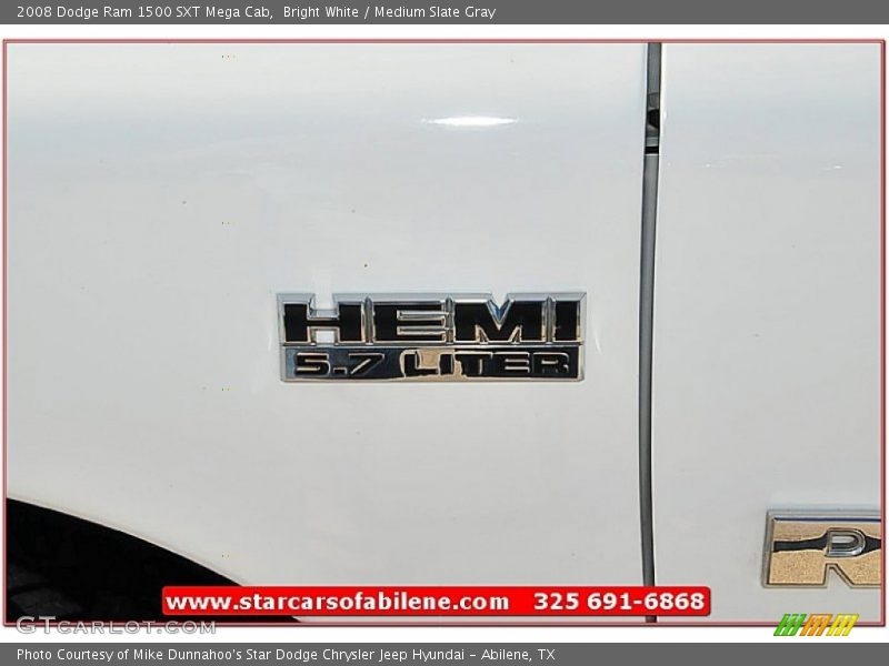 Bright White / Medium Slate Gray 2008 Dodge Ram 1500 SXT Mega Cab