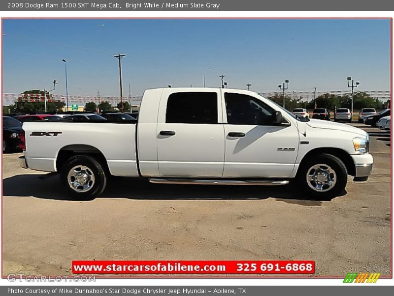 Bright White / Medium Slate Gray 2008 Dodge Ram 1500 SXT Mega Cab