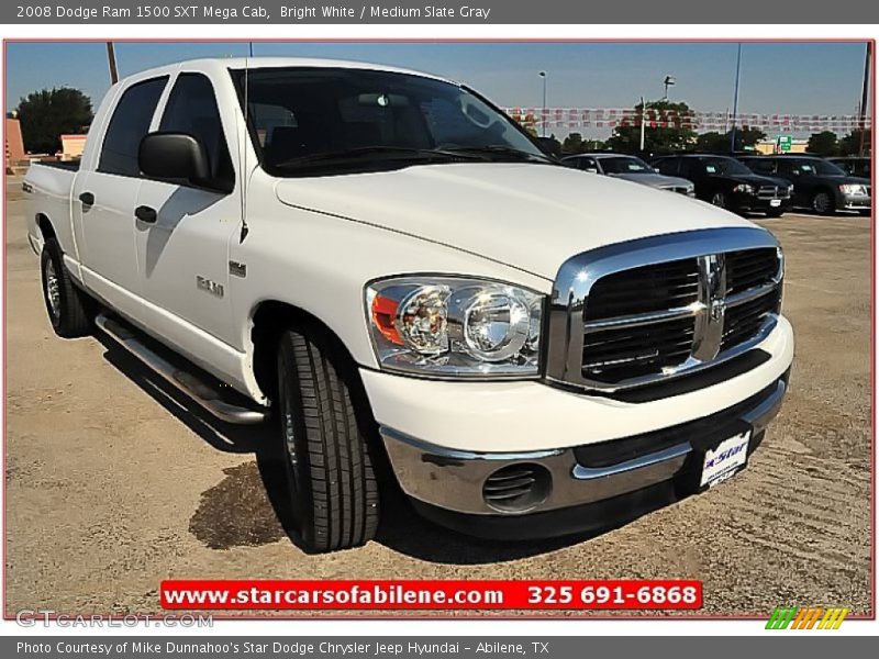 Bright White / Medium Slate Gray 2008 Dodge Ram 1500 SXT Mega Cab