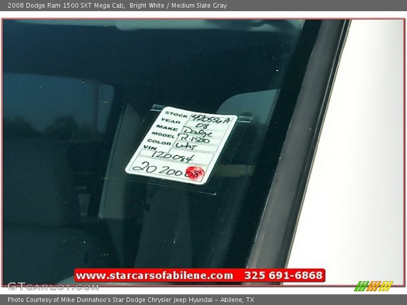 Bright White / Medium Slate Gray 2008 Dodge Ram 1500 SXT Mega Cab