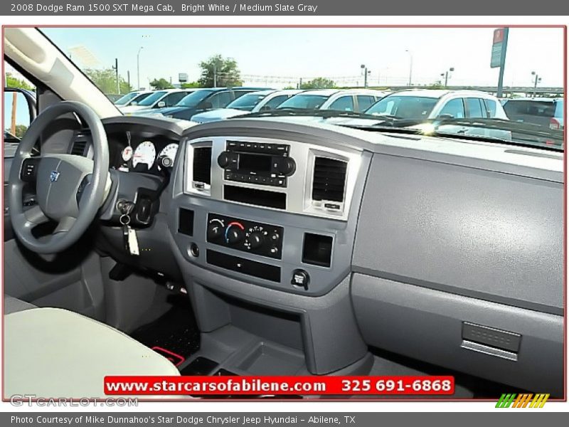 Bright White / Medium Slate Gray 2008 Dodge Ram 1500 SXT Mega Cab