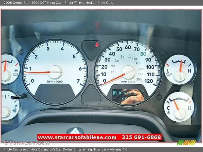 Bright White / Medium Slate Gray 2008 Dodge Ram 1500 SXT Mega Cab