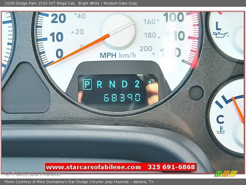 Bright White / Medium Slate Gray 2008 Dodge Ram 1500 SXT Mega Cab