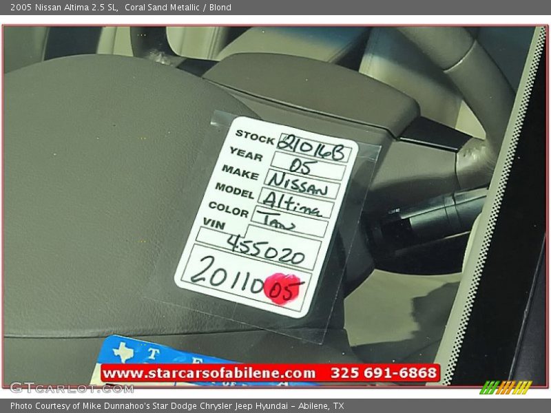 Coral Sand Metallic / Blond 2005 Nissan Altima 2.5 SL
