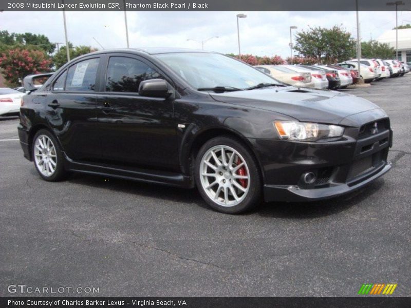 Phantom Black Pearl / Black 2008 Mitsubishi Lancer Evolution GSR