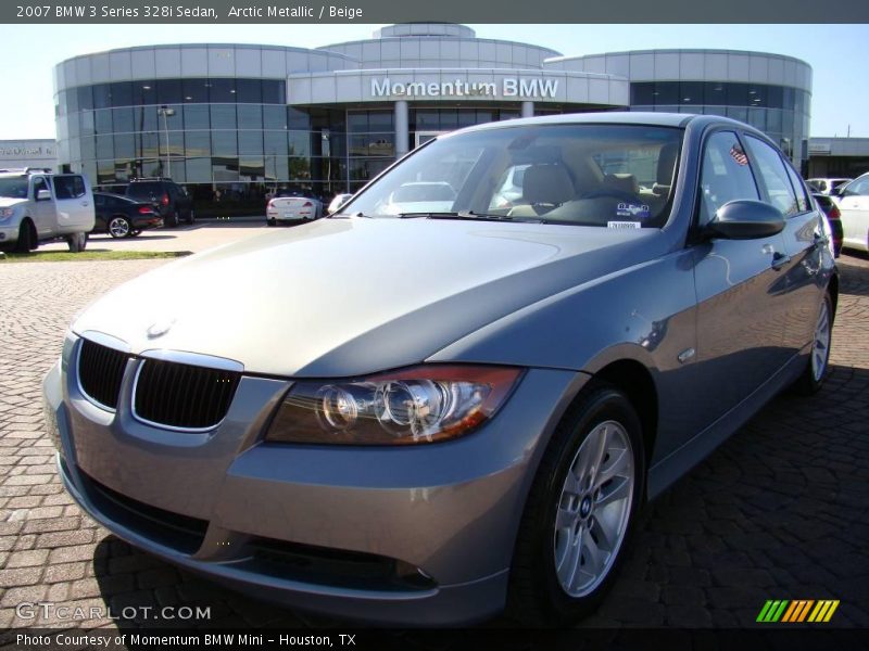 Arctic Metallic / Beige 2007 BMW 3 Series 328i Sedan