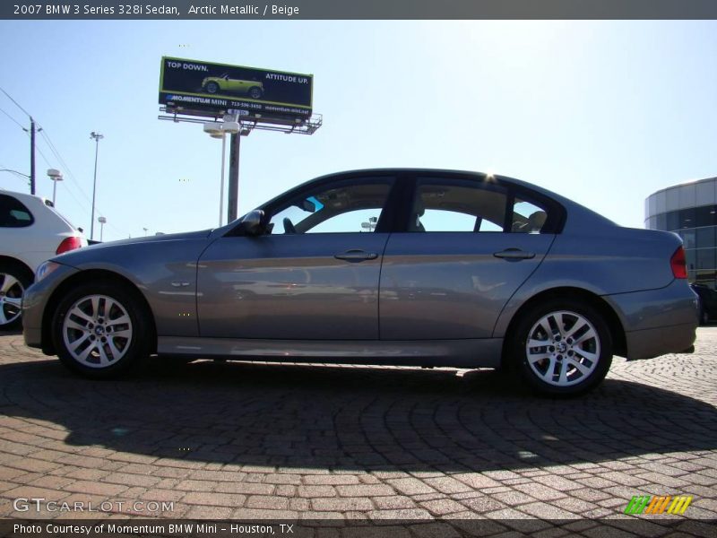 Arctic Metallic / Beige 2007 BMW 3 Series 328i Sedan
