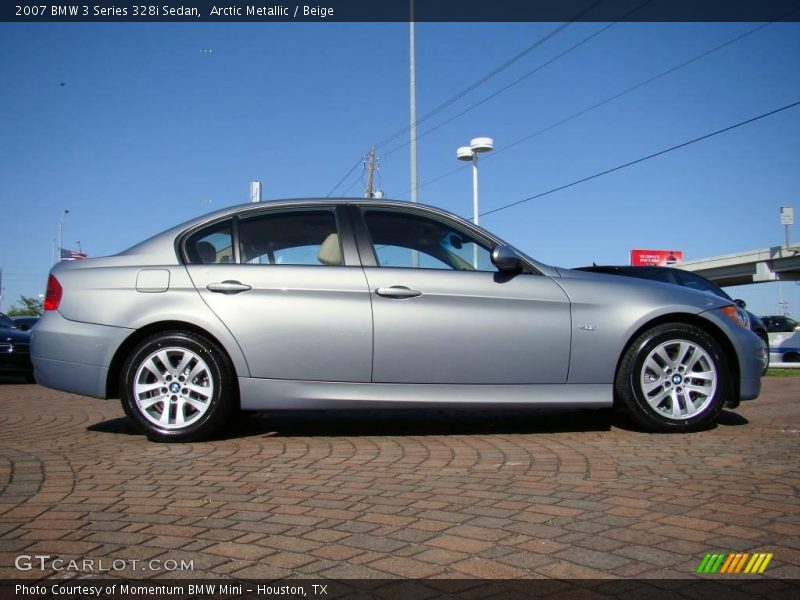 Arctic Metallic / Beige 2007 BMW 3 Series 328i Sedan