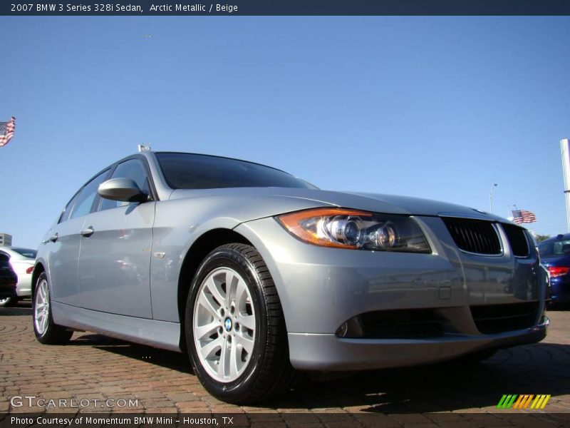 Arctic Metallic / Beige 2007 BMW 3 Series 328i Sedan