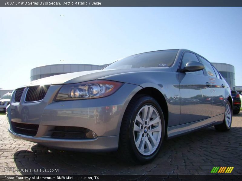 Arctic Metallic / Beige 2007 BMW 3 Series 328i Sedan