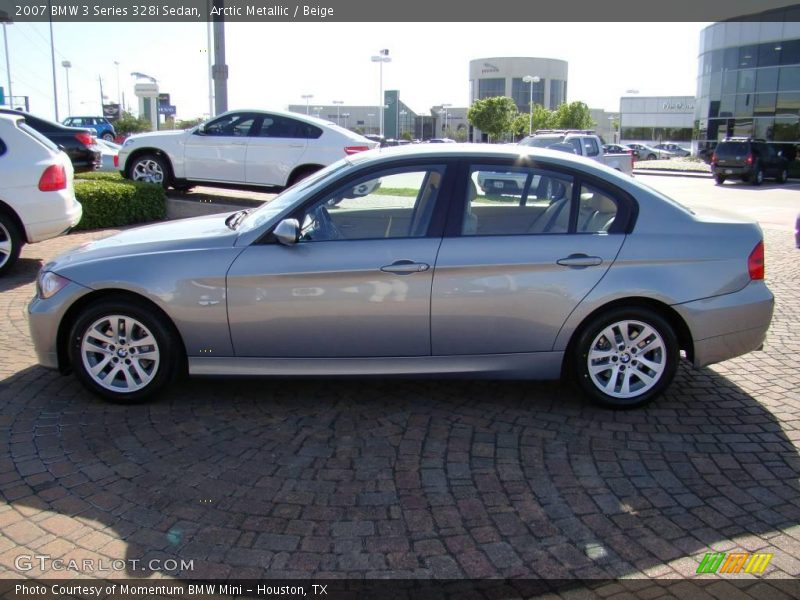 Arctic Metallic / Beige 2007 BMW 3 Series 328i Sedan