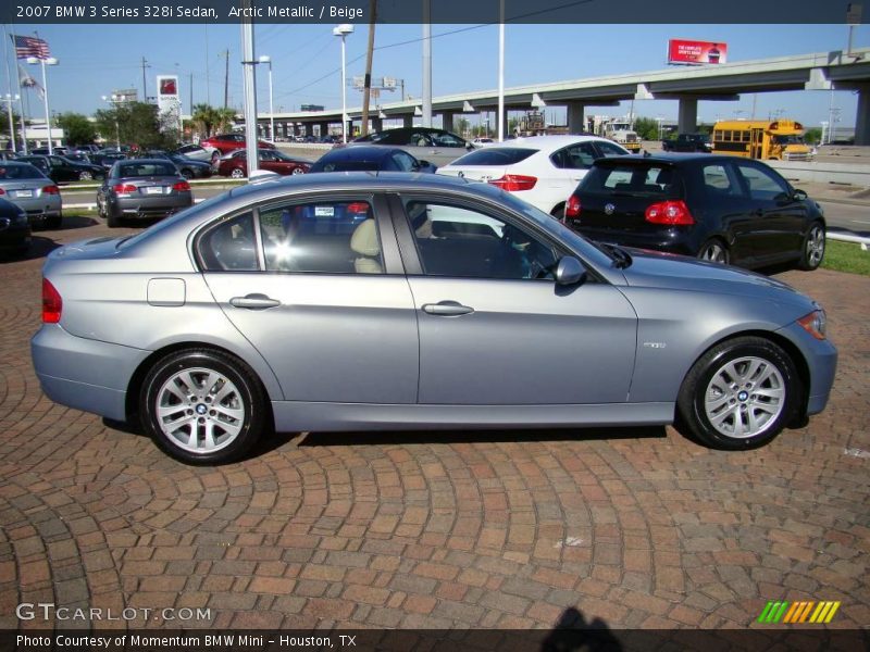 Arctic Metallic / Beige 2007 BMW 3 Series 328i Sedan