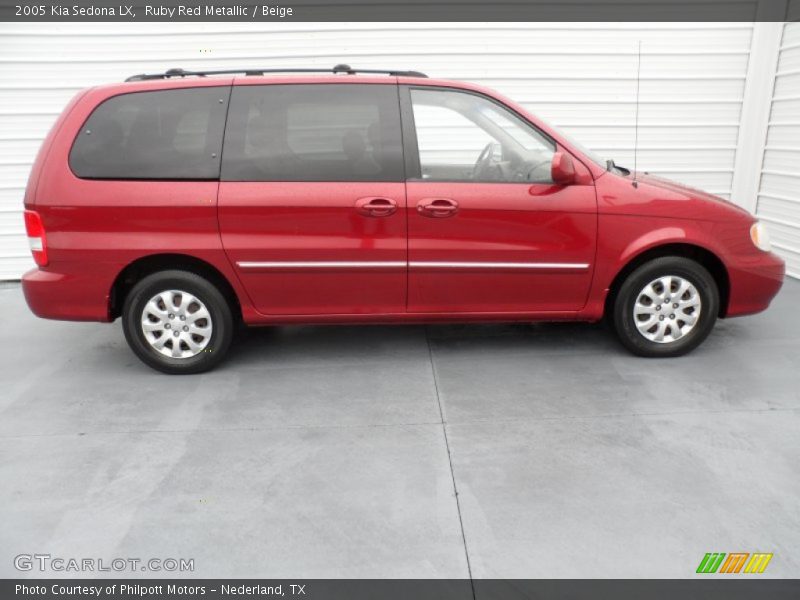 Ruby Red Metallic / Beige 2005 Kia Sedona LX