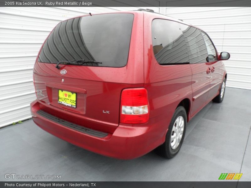 Ruby Red Metallic / Beige 2005 Kia Sedona LX