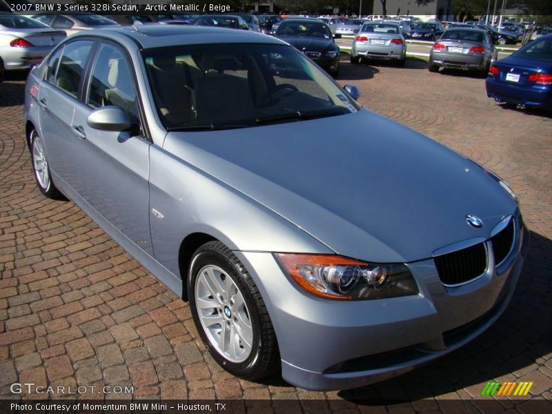 Arctic Metallic / Beige 2007 BMW 3 Series 328i Sedan
