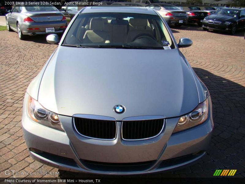 Arctic Metallic / Beige 2007 BMW 3 Series 328i Sedan