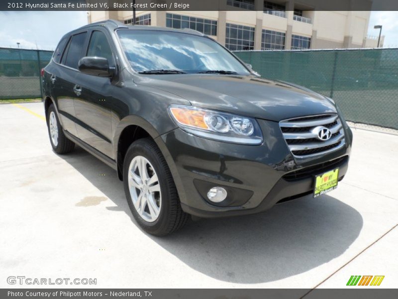 Black Forest Green / Beige 2012 Hyundai Santa Fe Limited V6