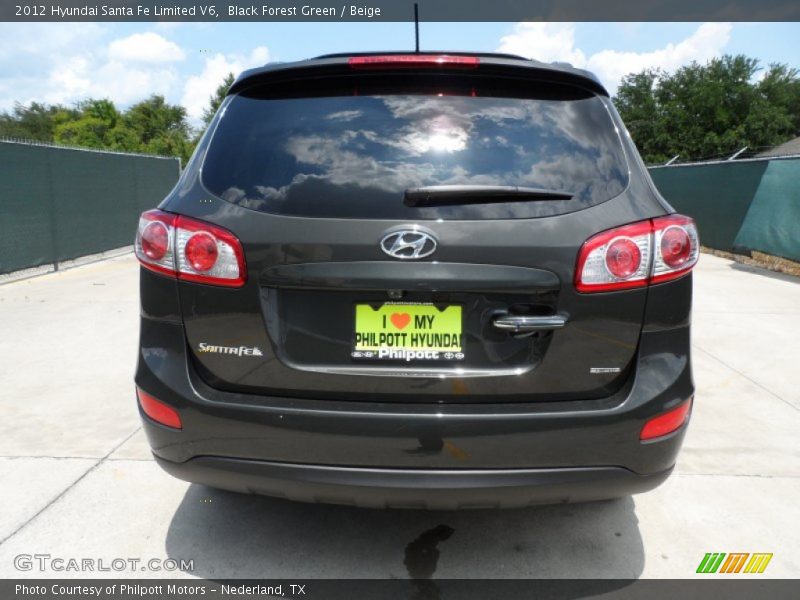 Black Forest Green / Beige 2012 Hyundai Santa Fe Limited V6