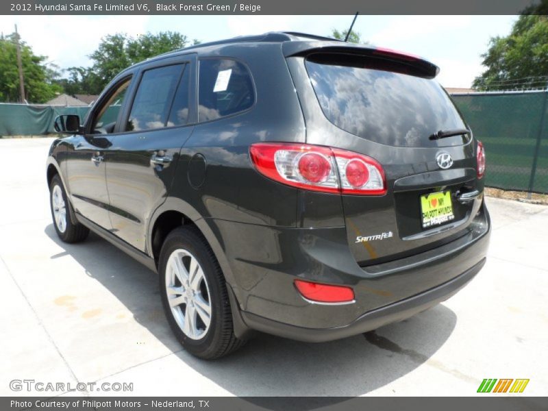 Black Forest Green / Beige 2012 Hyundai Santa Fe Limited V6