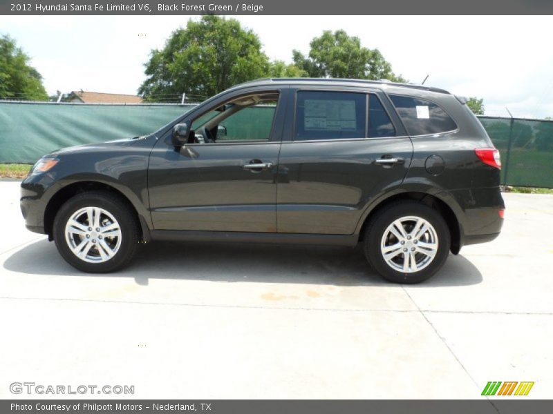 Black Forest Green / Beige 2012 Hyundai Santa Fe Limited V6