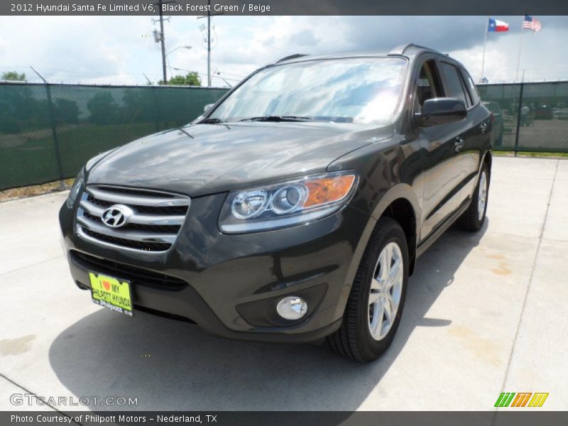 Black Forest Green / Beige 2012 Hyundai Santa Fe Limited V6