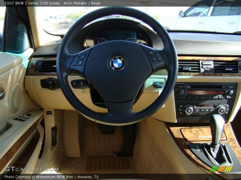 Arctic Metallic / Beige 2007 BMW 3 Series 328i Sedan