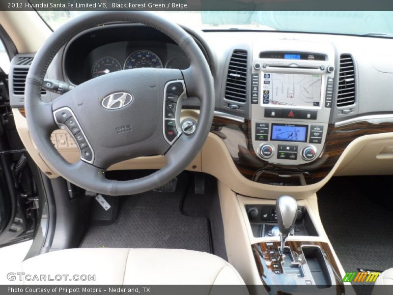 Black Forest Green / Beige 2012 Hyundai Santa Fe Limited V6