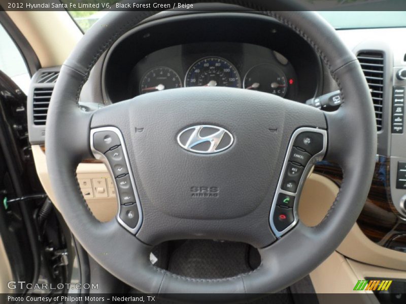 Black Forest Green / Beige 2012 Hyundai Santa Fe Limited V6