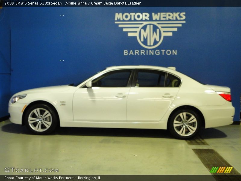 Alpine White / Cream Beige Dakota Leather 2009 BMW 5 Series 528xi Sedan