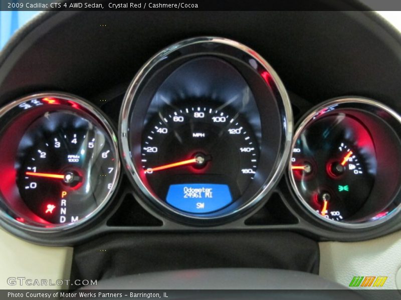 Crystal Red / Cashmere/Cocoa 2009 Cadillac CTS 4 AWD Sedan