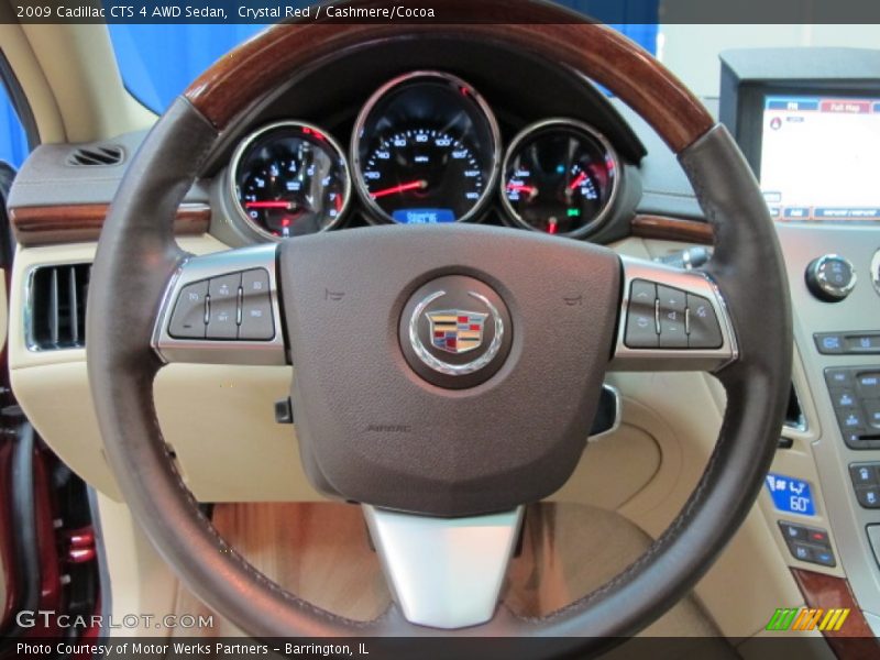 Crystal Red / Cashmere/Cocoa 2009 Cadillac CTS 4 AWD Sedan