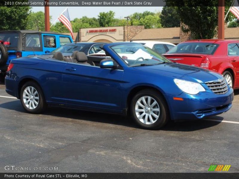 Deep Water Blue Pearl / Dark Slate Gray 2010 Chrysler Sebring Touring Convertible