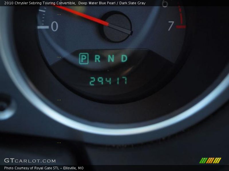 Deep Water Blue Pearl / Dark Slate Gray 2010 Chrysler Sebring Touring Convertible