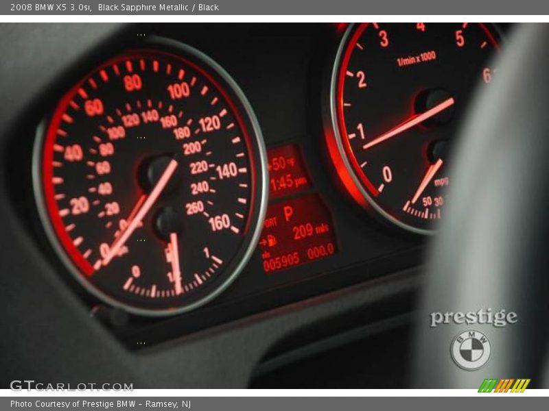 Black Sapphire Metallic / Black 2008 BMW X5 3.0si