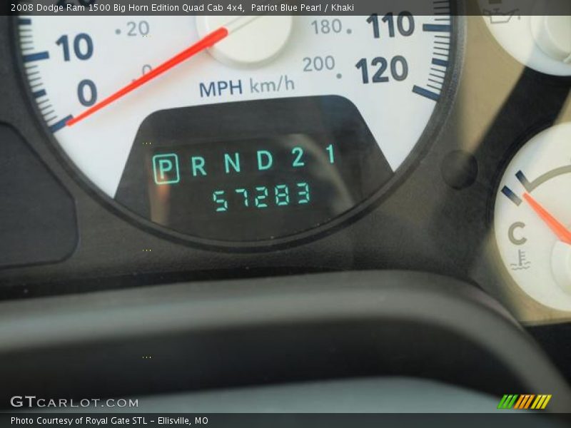 Patriot Blue Pearl / Khaki 2008 Dodge Ram 1500 Big Horn Edition Quad Cab 4x4