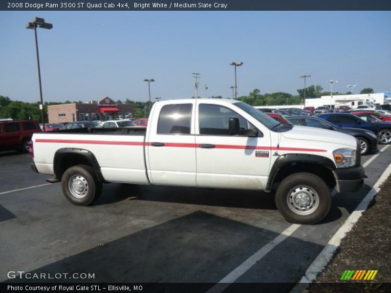 Bright White / Medium Slate Gray 2008 Dodge Ram 3500 ST Quad Cab 4x4