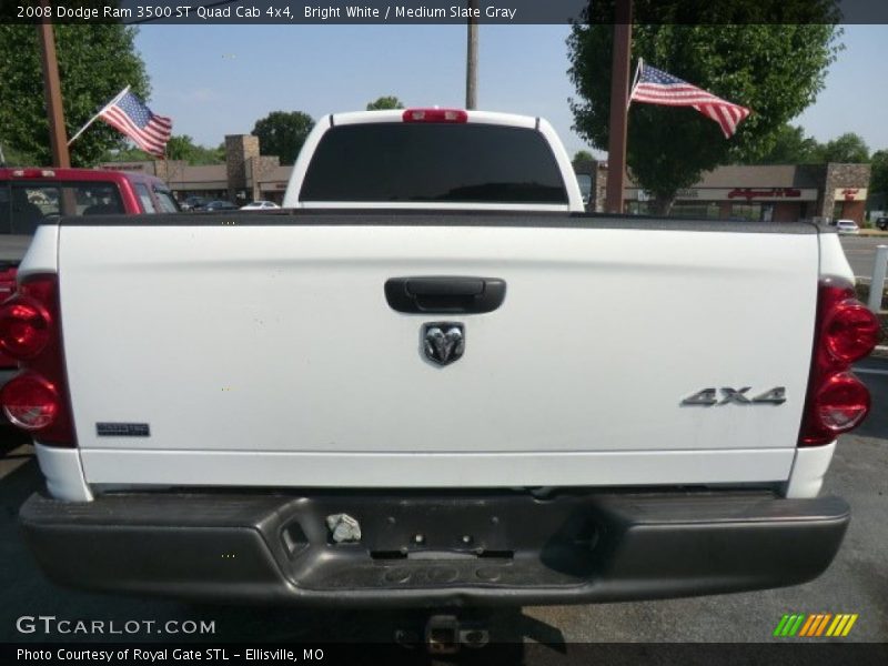 Bright White / Medium Slate Gray 2008 Dodge Ram 3500 ST Quad Cab 4x4