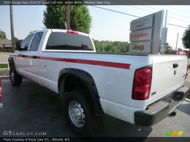 Bright White / Medium Slate Gray 2008 Dodge Ram 3500 ST Quad Cab 4x4