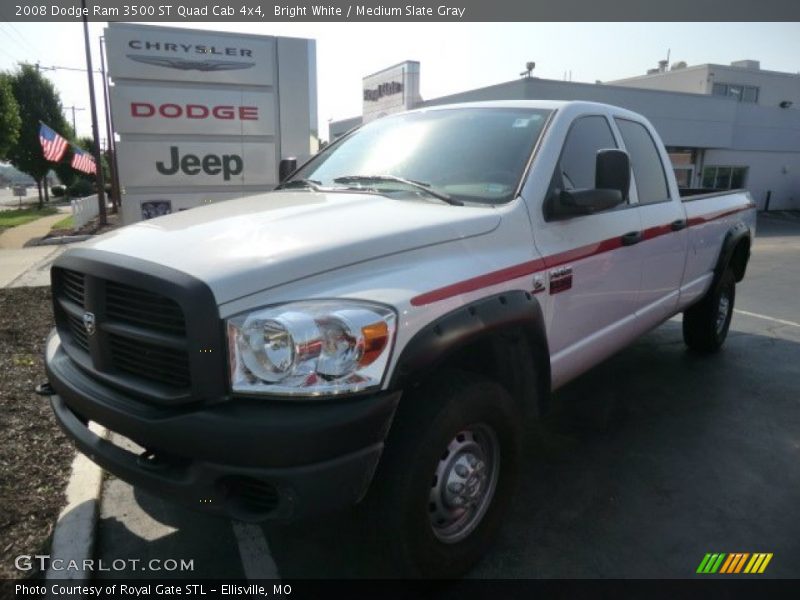 Bright White / Medium Slate Gray 2008 Dodge Ram 3500 ST Quad Cab 4x4