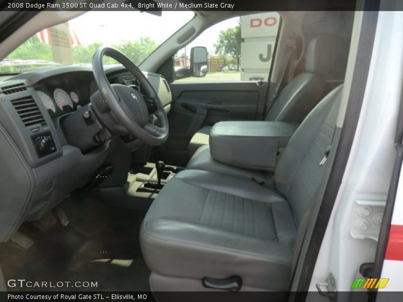 Bright White / Medium Slate Gray 2008 Dodge Ram 3500 ST Quad Cab 4x4
