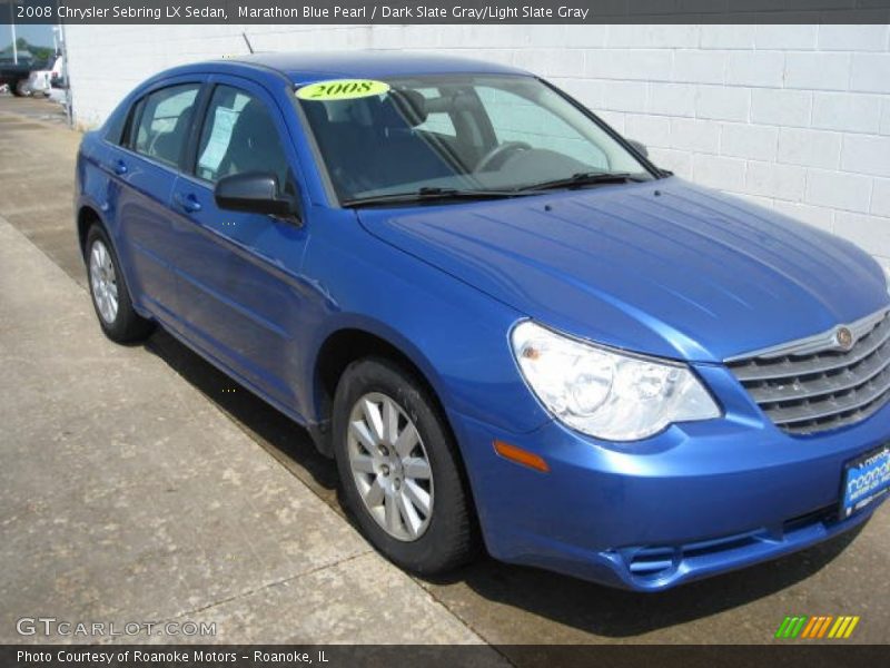 Marathon Blue Pearl / Dark Slate Gray/Light Slate Gray 2008 Chrysler Sebring LX Sedan