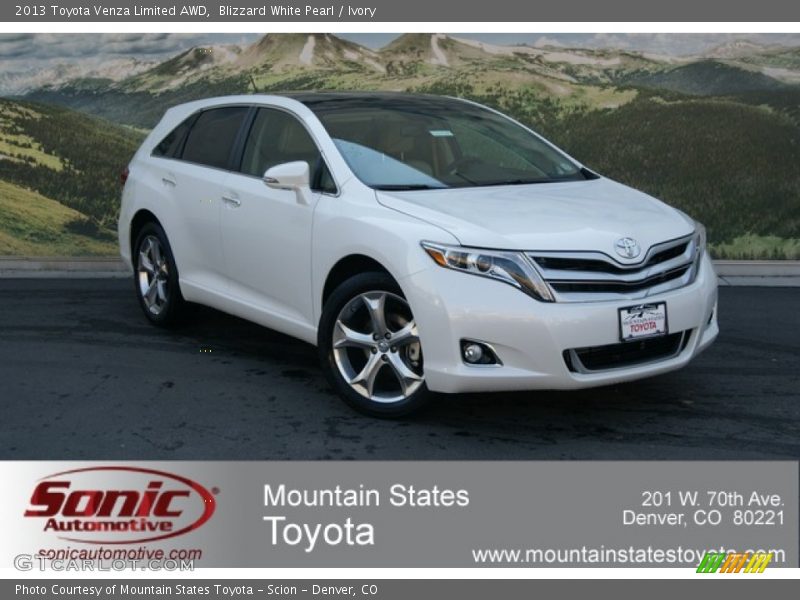 Blizzard White Pearl / Ivory 2013 Toyota Venza Limited AWD