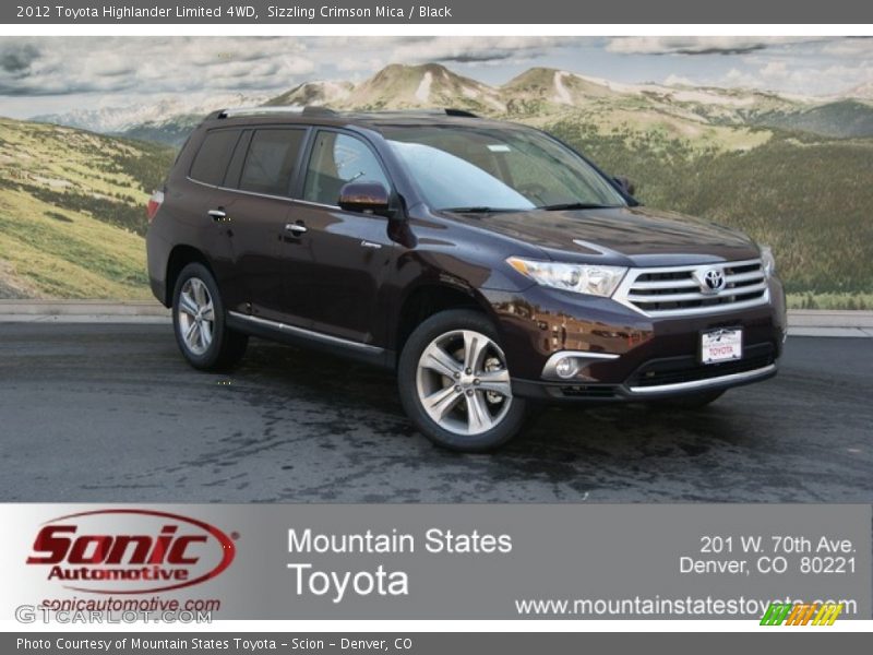 Sizzling Crimson Mica / Black 2012 Toyota Highlander Limited 4WD