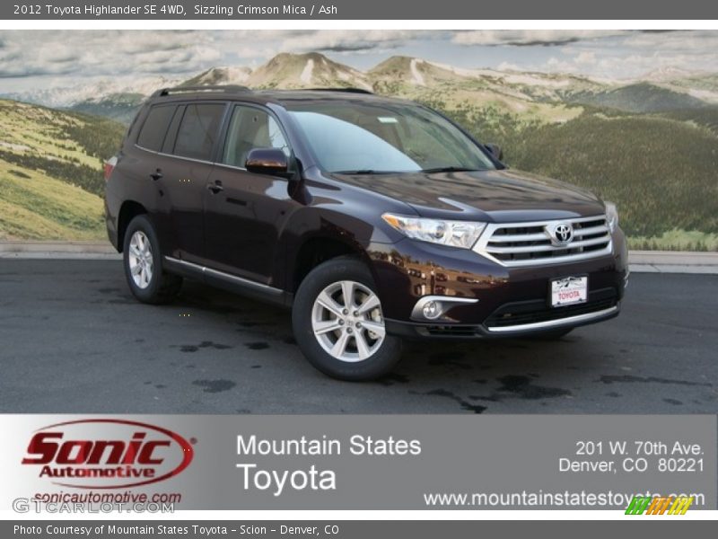 Sizzling Crimson Mica / Ash 2012 Toyota Highlander SE 4WD