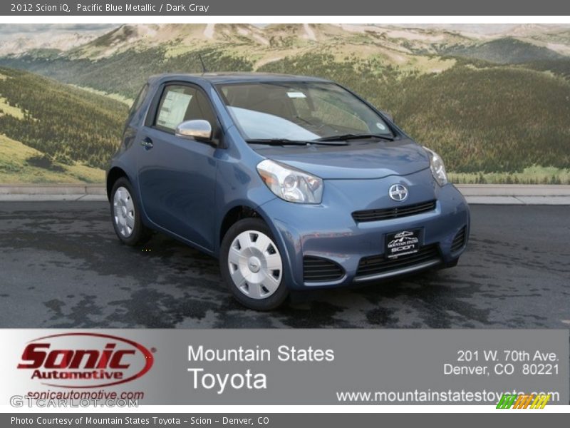Pacific Blue Metallic / Dark Gray 2012 Scion iQ