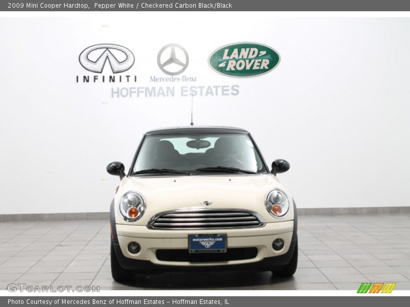 Pepper White / Checkered Carbon Black/Black 2009 Mini Cooper Hardtop