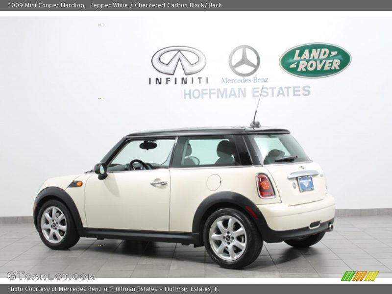 Pepper White / Checkered Carbon Black/Black 2009 Mini Cooper Hardtop